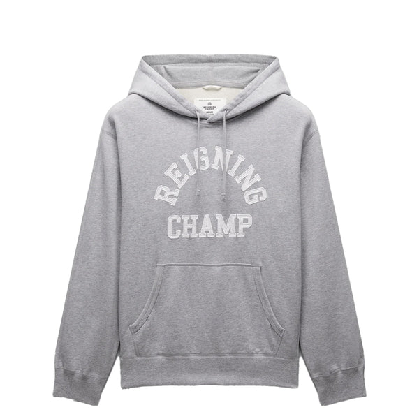 MIDWEIGHT TERRY ARCH LOGO HOODIE HEATHER GREY