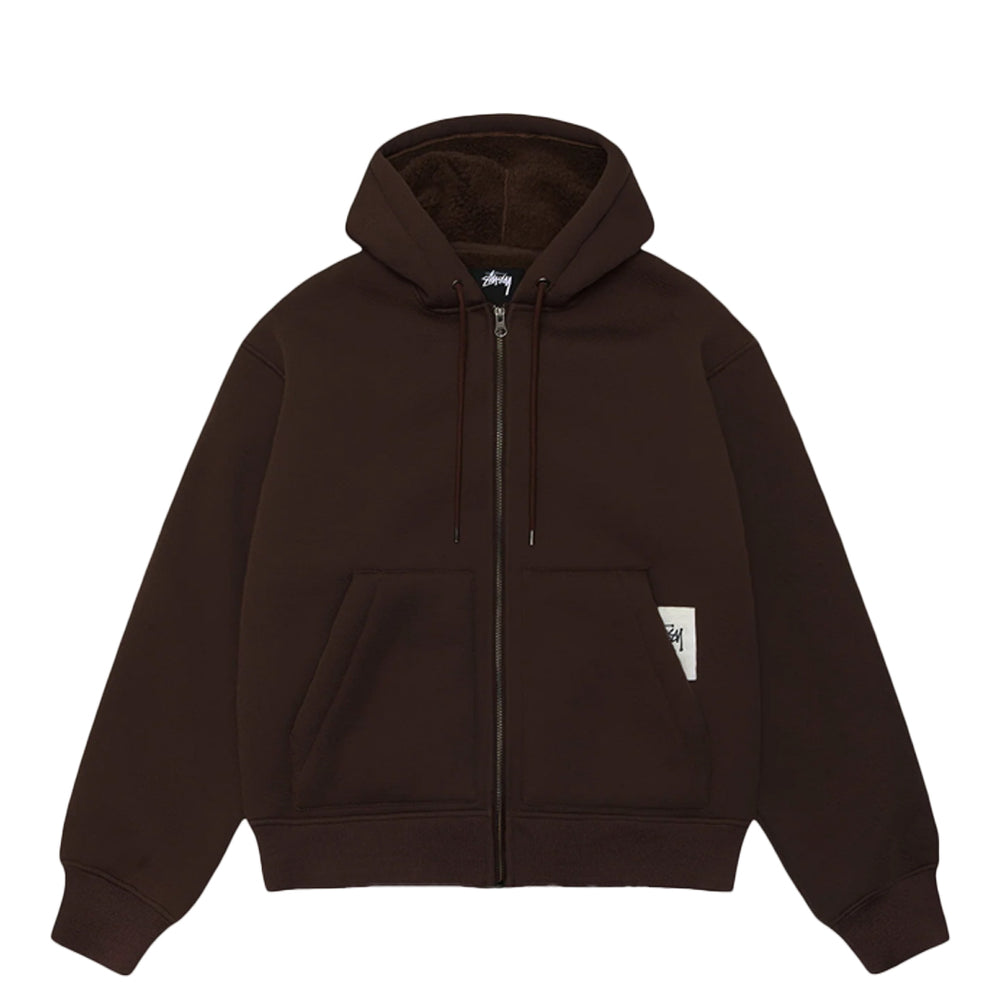 BONDED SHERPA LINED HOODIE BROWN – NRML - Main Image