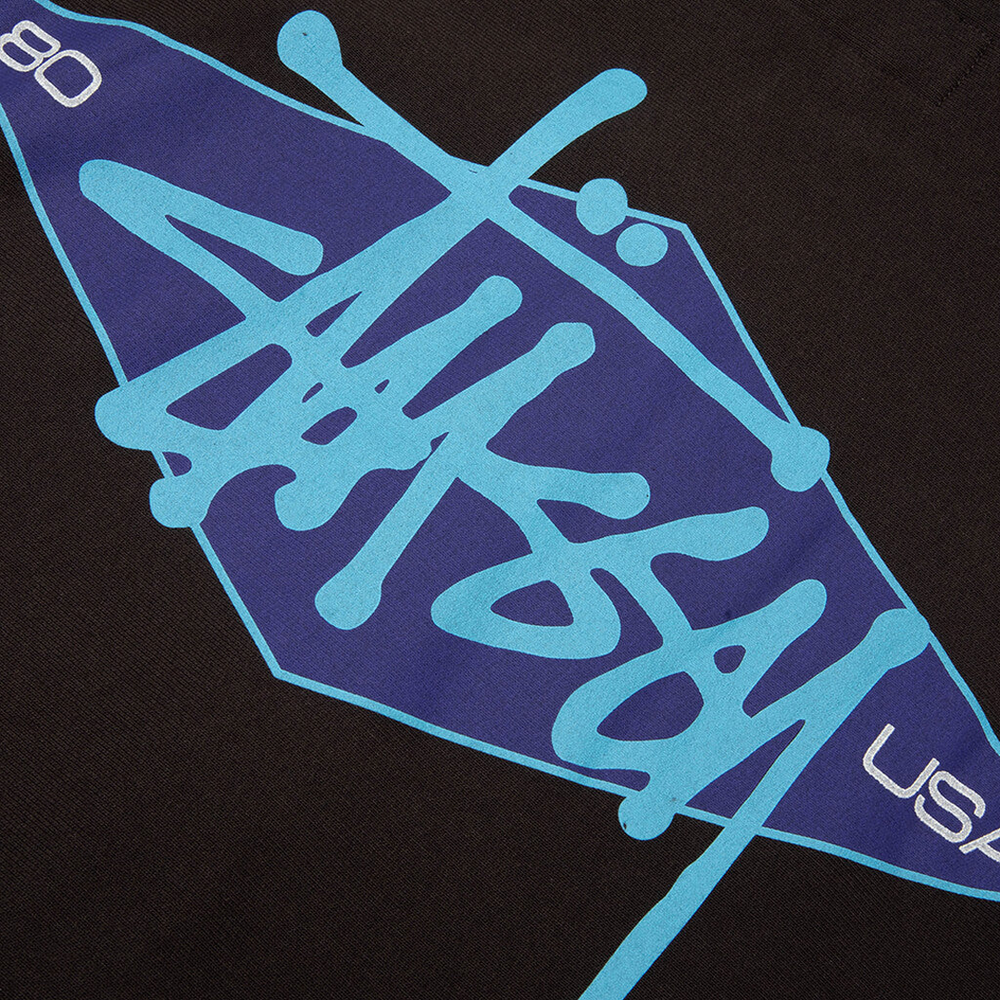 BASIC DIAMOND ZIP HOODIE BLACK