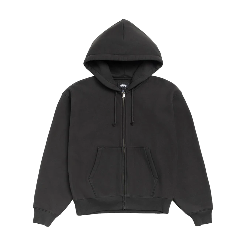BASIC DIAMOND ZIP HOODIE BLACK