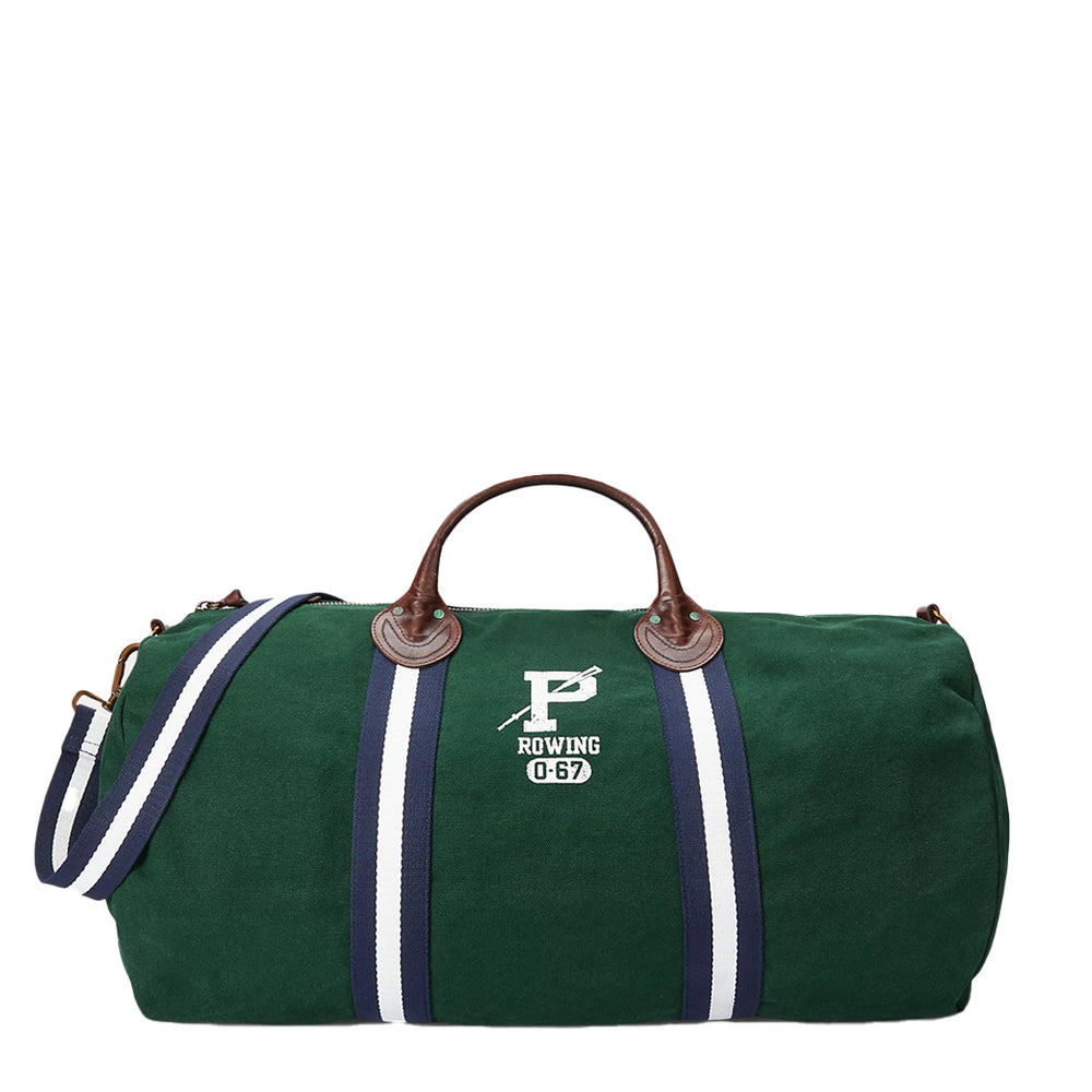 LEATHER TRIM CANVAS DUFFEL