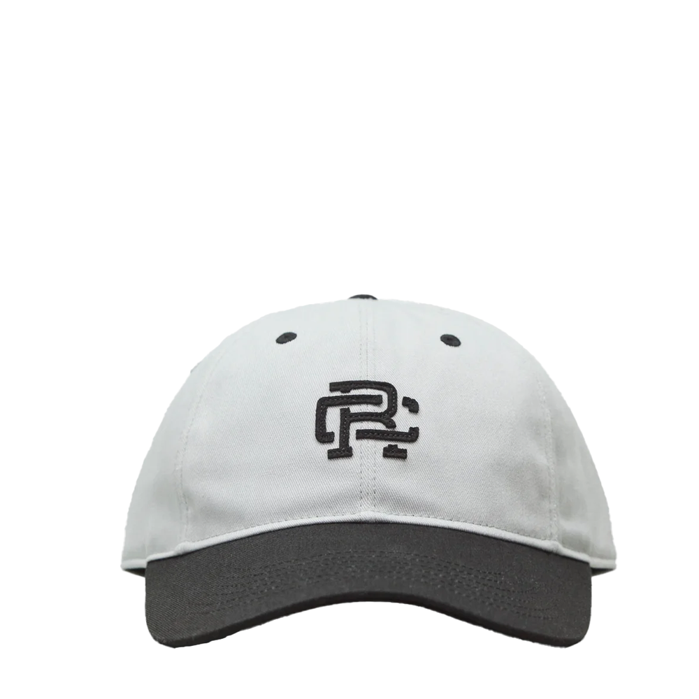 COLOR BLOCK MONOGRAM STRAPBACK CAP IVORY