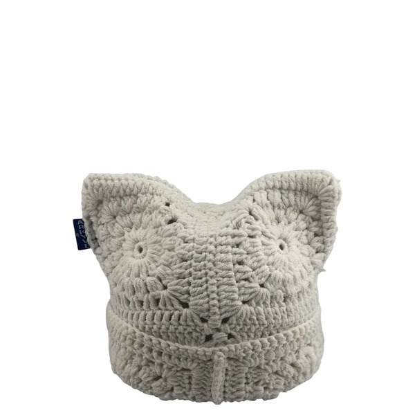 SNOW CROCHET CAT HAT