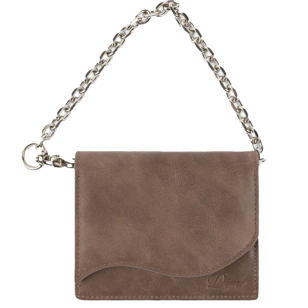 CHAIN LEATHER WALLET BROWN
