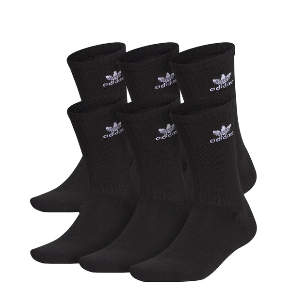 TREFOIL CREW SOCKS BLACK (6 PAIRS)