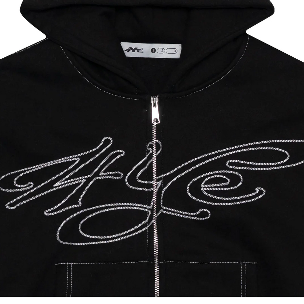 SIGNATURE ZIP HOODIE BLACK/WHITE
