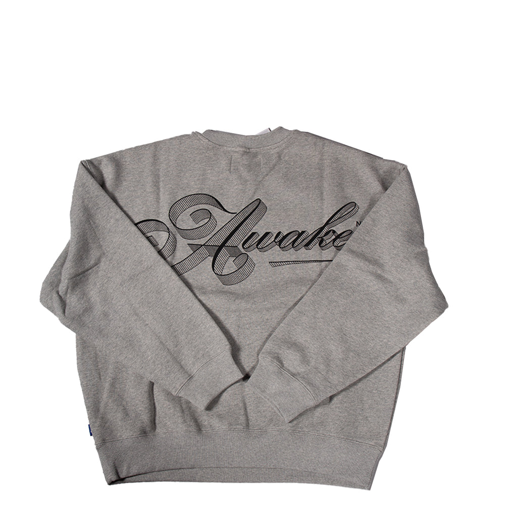 SCRIPT CREW NECK HEATHER GREY