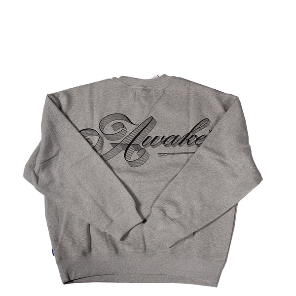 SCRIPT CREW NECK HEATHER GREY