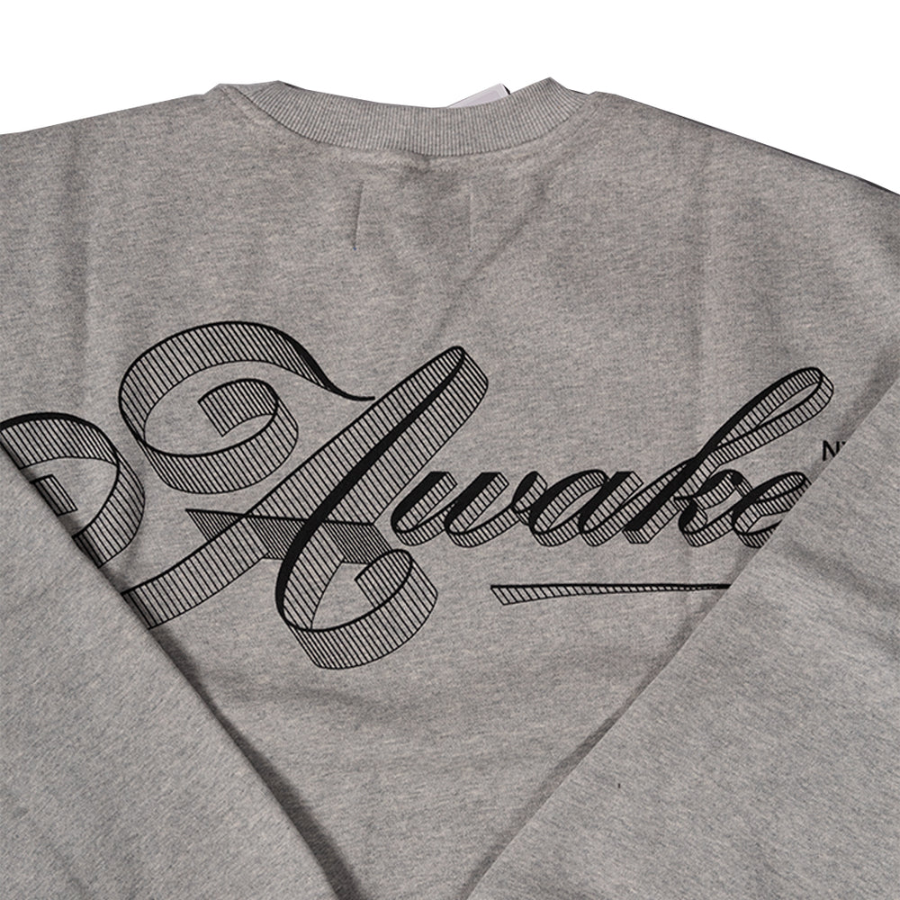 SCRIPT CREW NECK HEATHER GREY