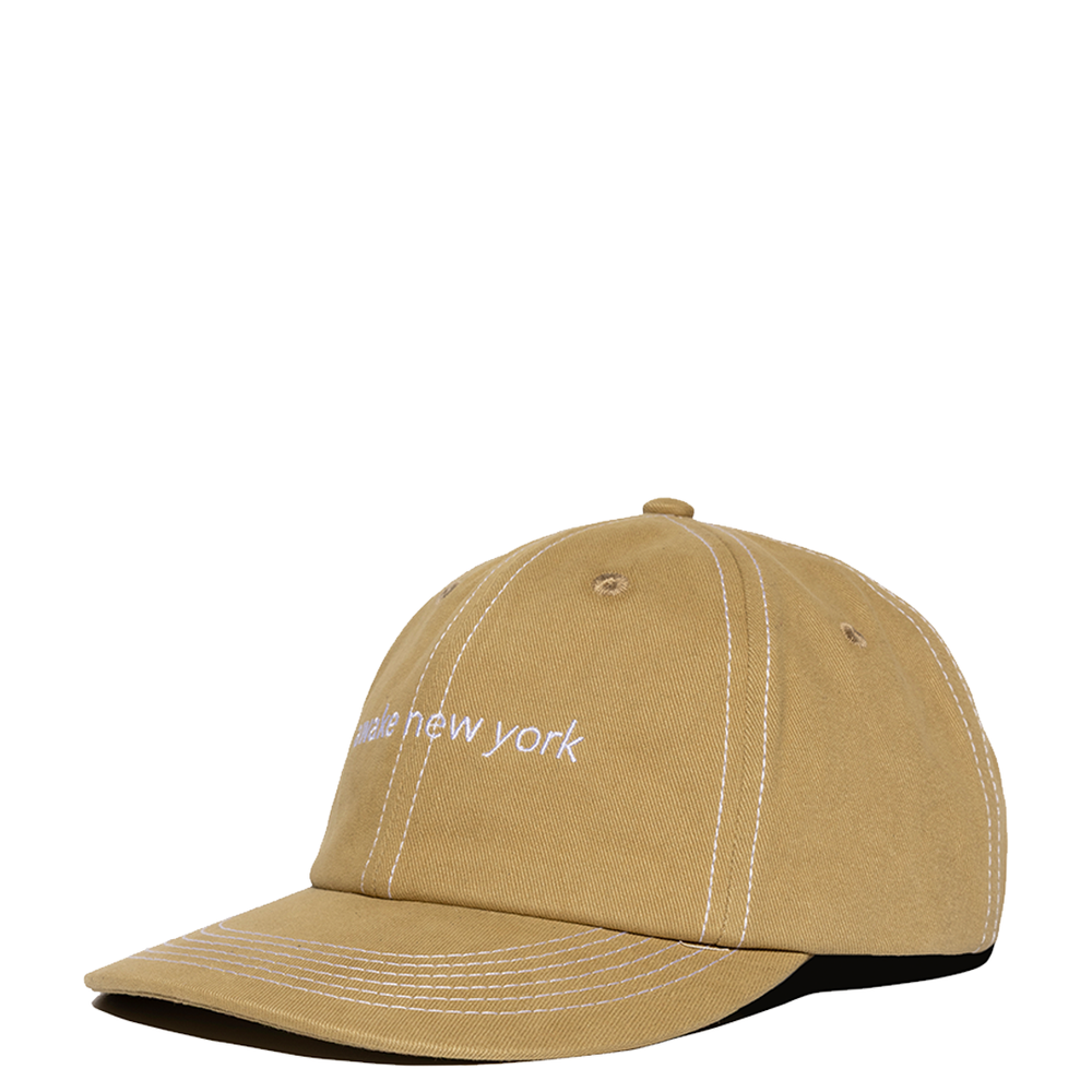 CONTRAST STITCH 6 PANEL HAT TAN