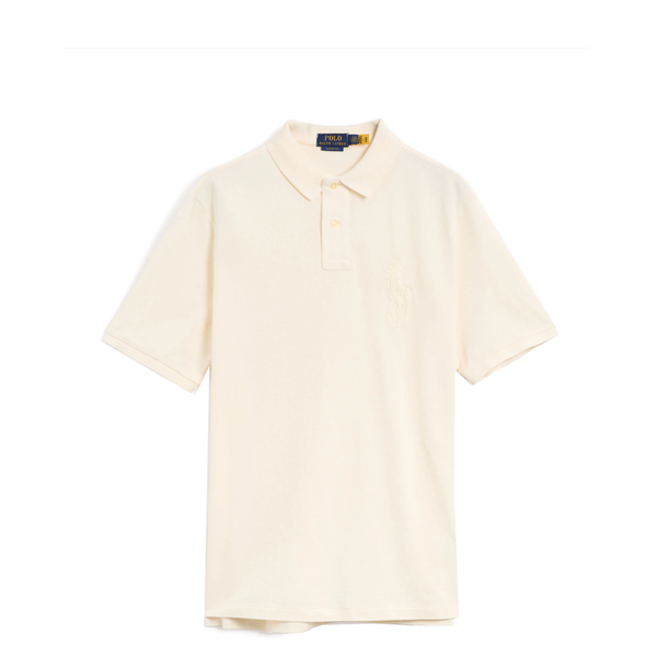 BIG PONY EMBROIDERED POLO SHIRT CREAM