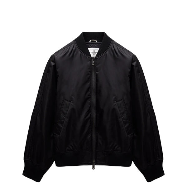 WOVEN NYLON TWILL CREW JACKET BLACK