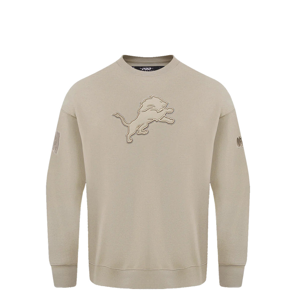 NFL DETROIT LIONS NEUTRAL DROP SHOULDER CREWNECK TAUPE