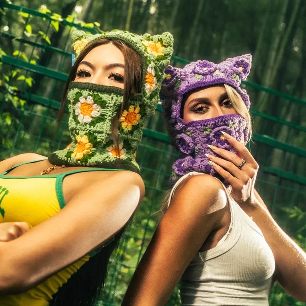 CROCHET CAT MASK VIOLET
