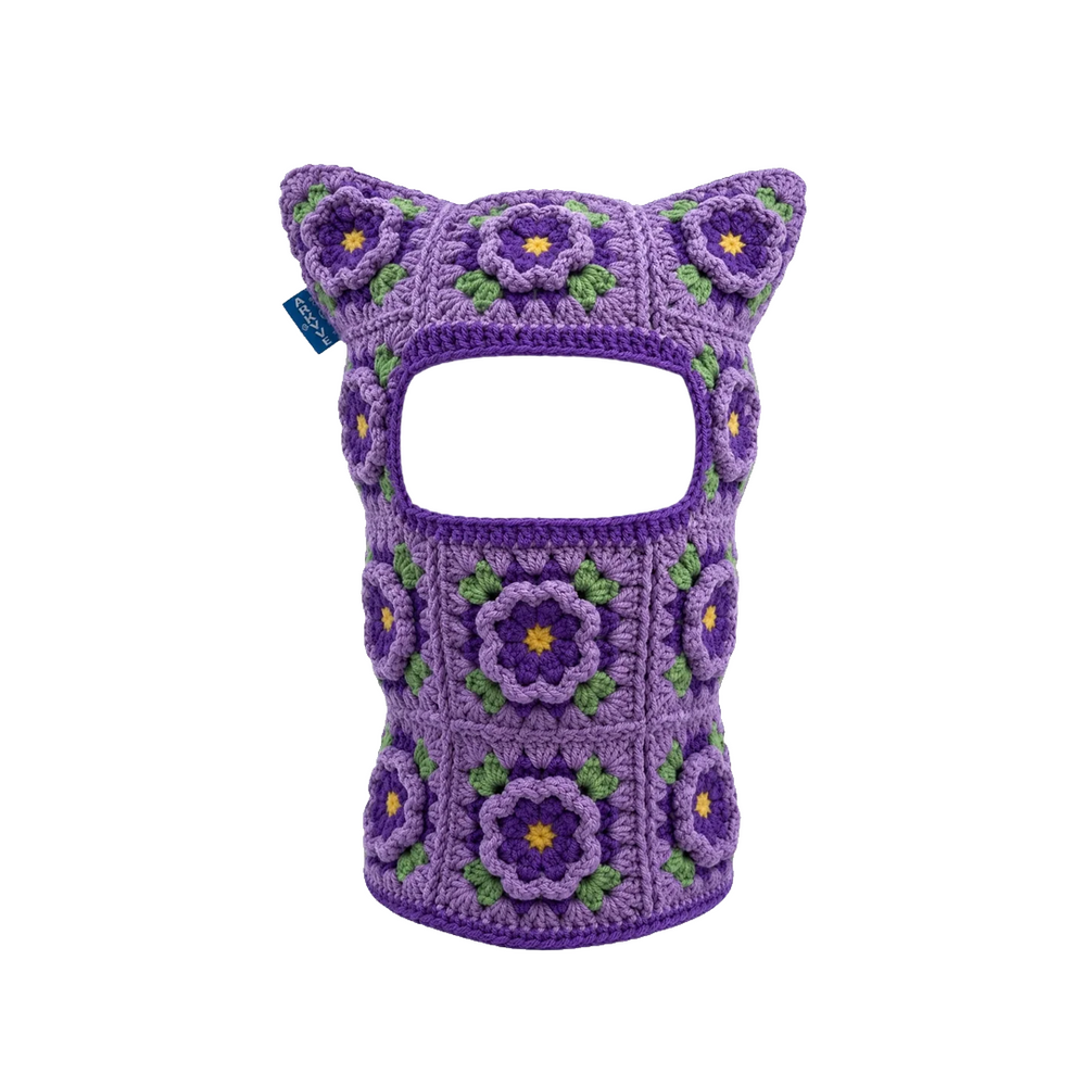 CROCHET CAT MASK VIOLET