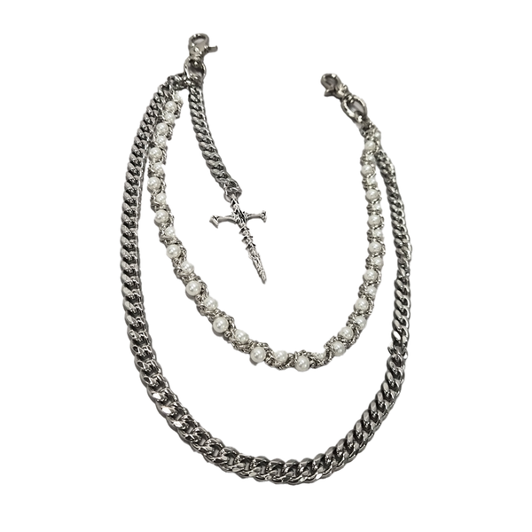 CROSS DETAIL CHAIN SILVER