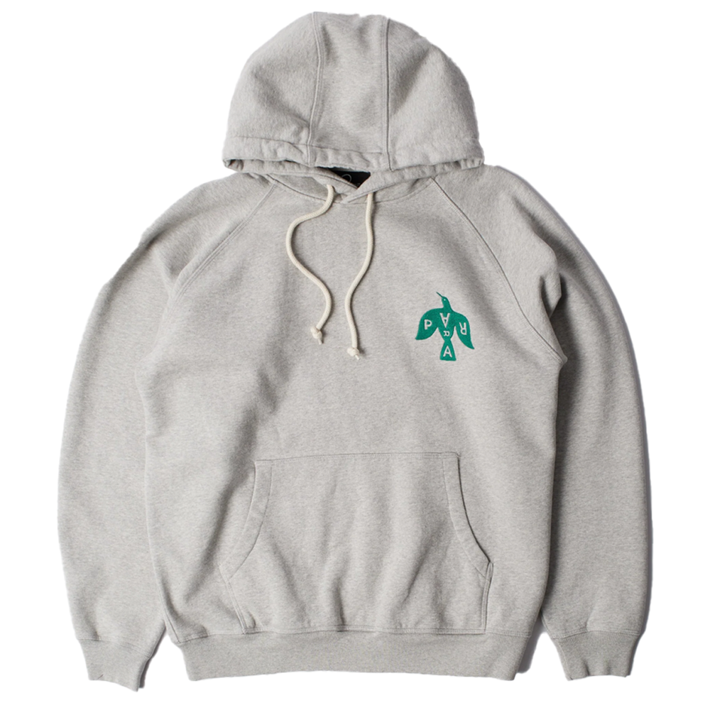 CROW LOGO HOODED SWEATSHIRT HEATHER GREY