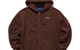 CROWN LOGO FULL-ZIP HOODIE BROWN