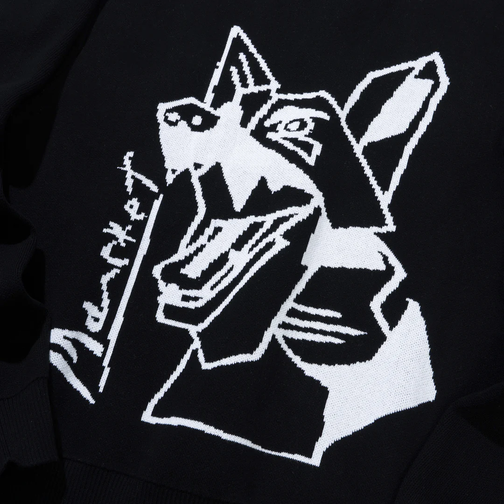 CUBISM BEWARE MEN'S BLACK KNIT SWEATER