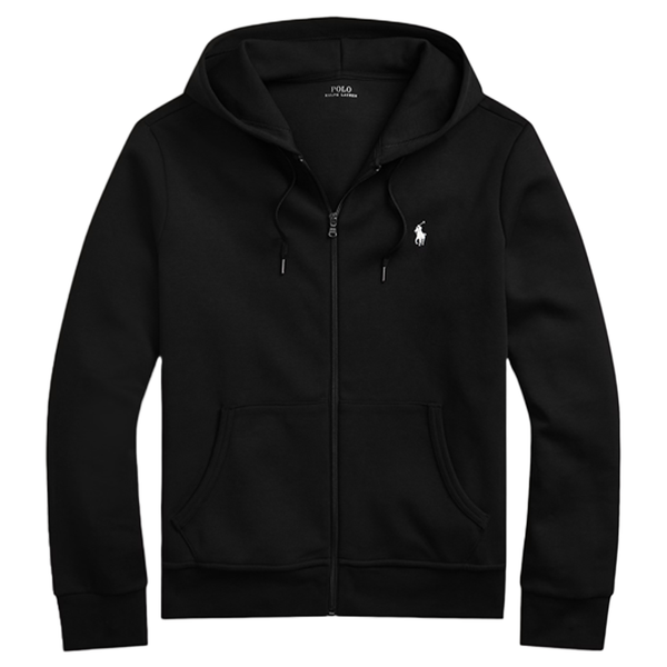 DOUBLE KNIT FULL-ZIP HOODIE BLACK