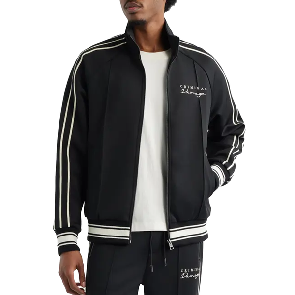 DRAGON EMBROIDERED TRACK TOP BLACK