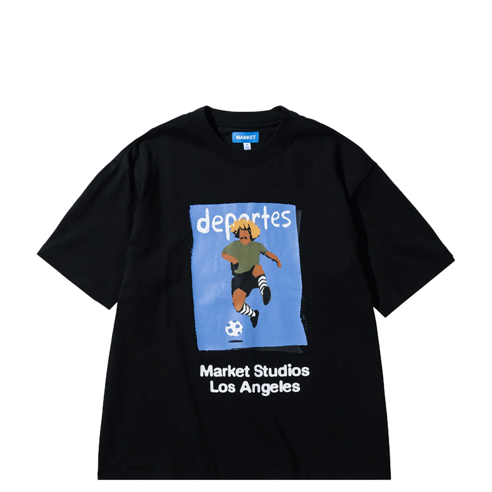 ILLUSTRATED SOCCER T-SHIRT BLACK