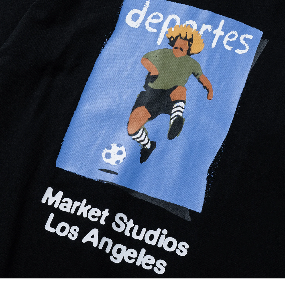 ILLUSTRATED SOCCER T-SHIRT BLACK