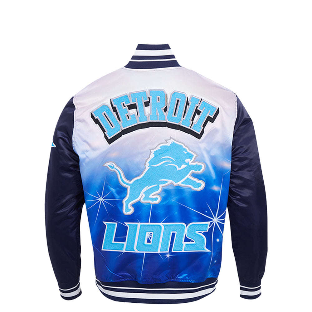 NFL DETROIT LIONS SUBLIMATED SATIN JACKET MIDNIGHT SKY