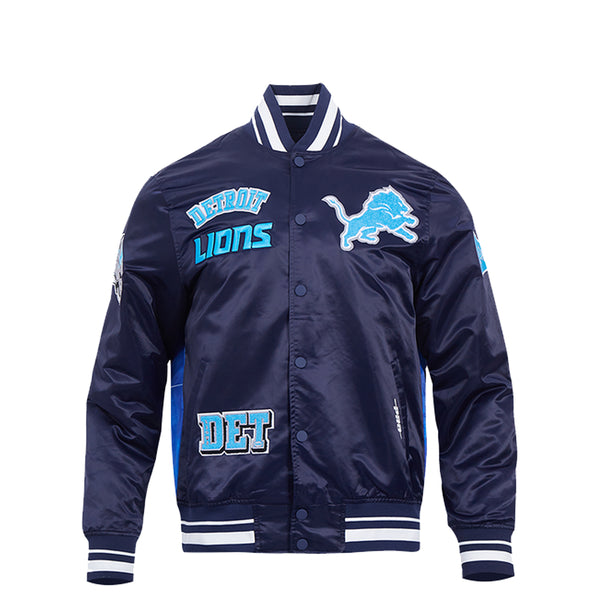 NFL DETROIT LIONS SUBLIMATED SATIN JACKET MIDNIGHT SKY