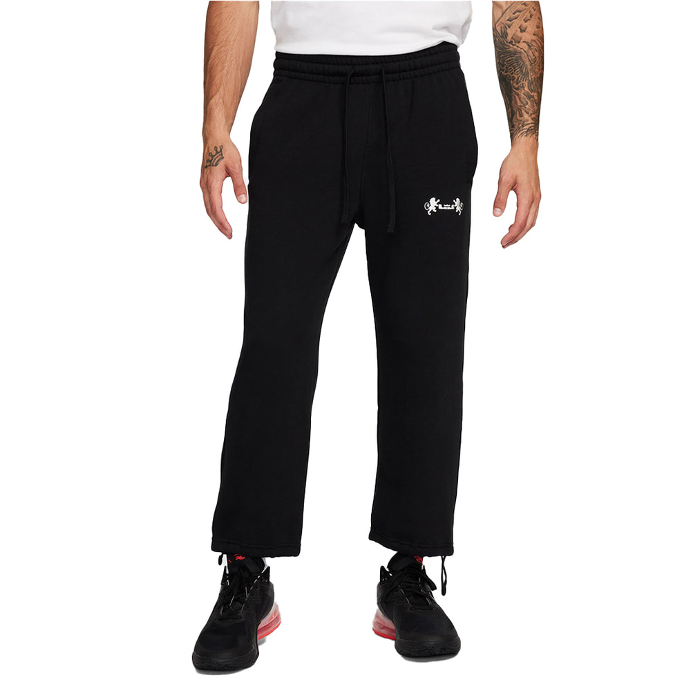 LEBRON OPEN HEM FLEECE PANTS BLACK