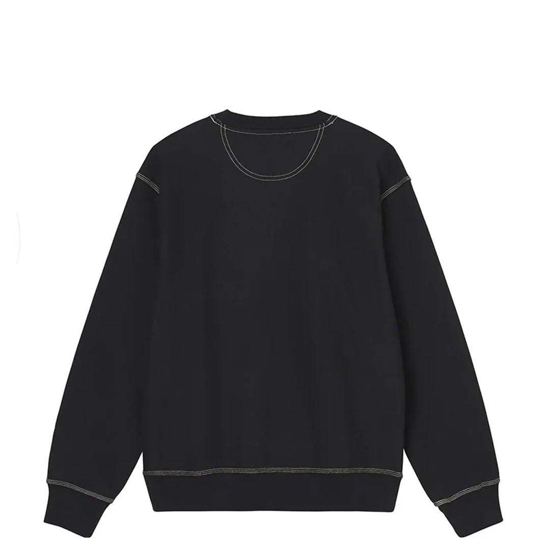 CONTRAST STITCH LABEL CREW BLACK – NRML