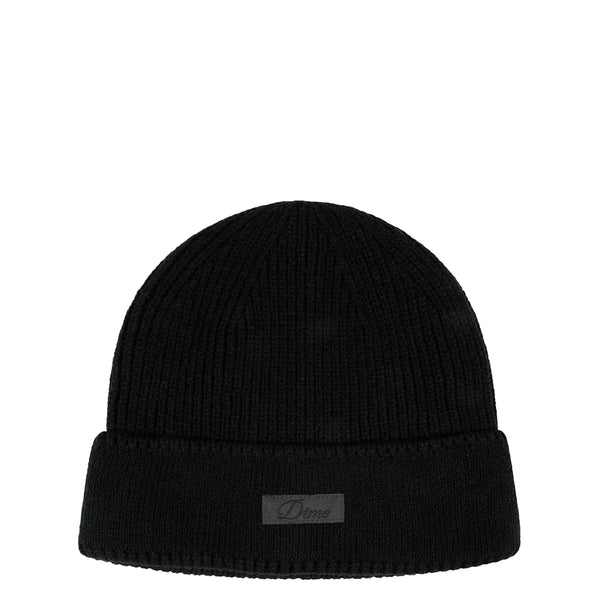 CURSIVE RIB BEANIE BLACK/ BLACK