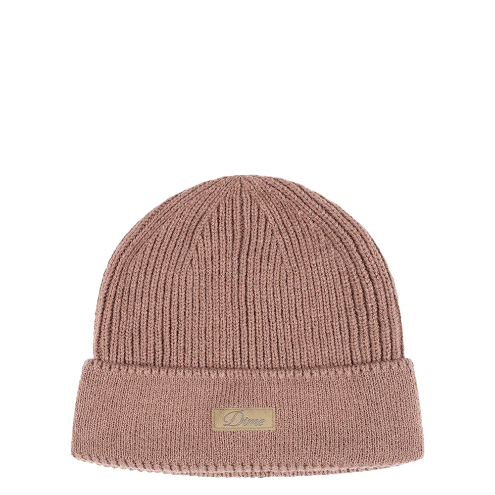 CURSIVE RIB BEANIE CAMEL
