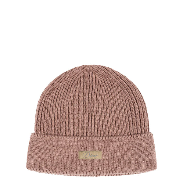 CURSIVE RIB BEANIE CAMEL