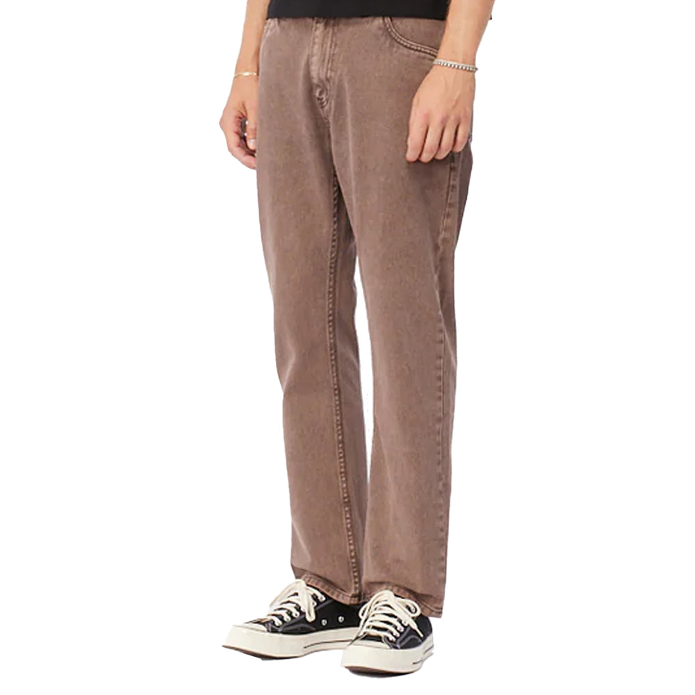 STRAIGHT DENIM PANTS BROWN