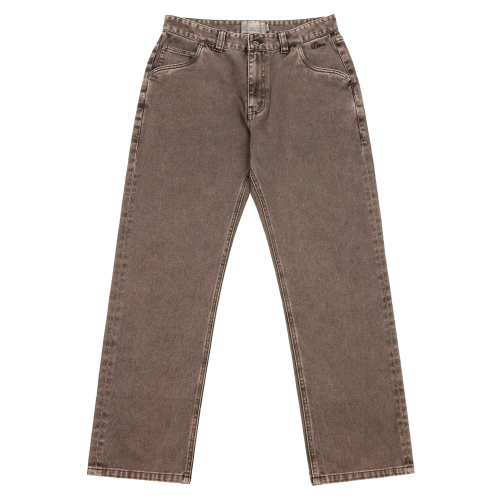 STRAIGHT DENIM PANTS BROWN