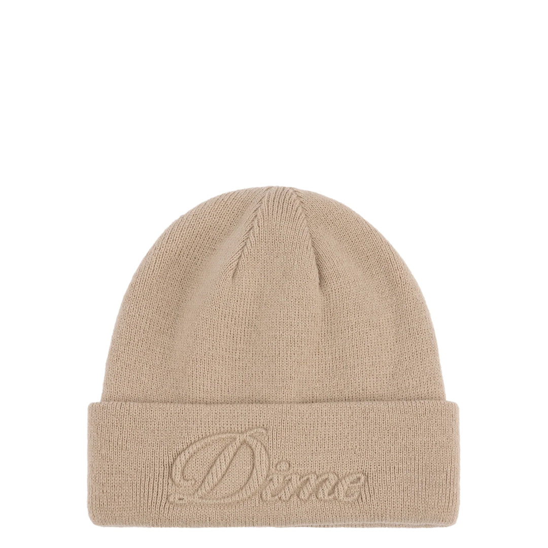 CURSIVE FOLD BEANIE TAN – NRML
