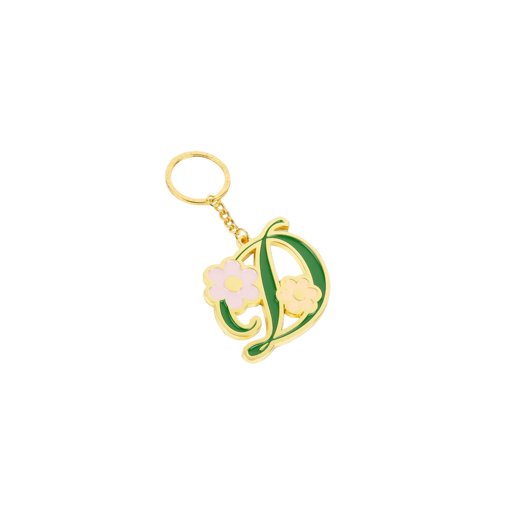 OVERSIZED FLORAL KEYCHAIN GOLD