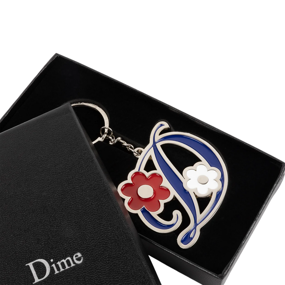 OVERSIZED FLORAL KEYCHAIN SILVER