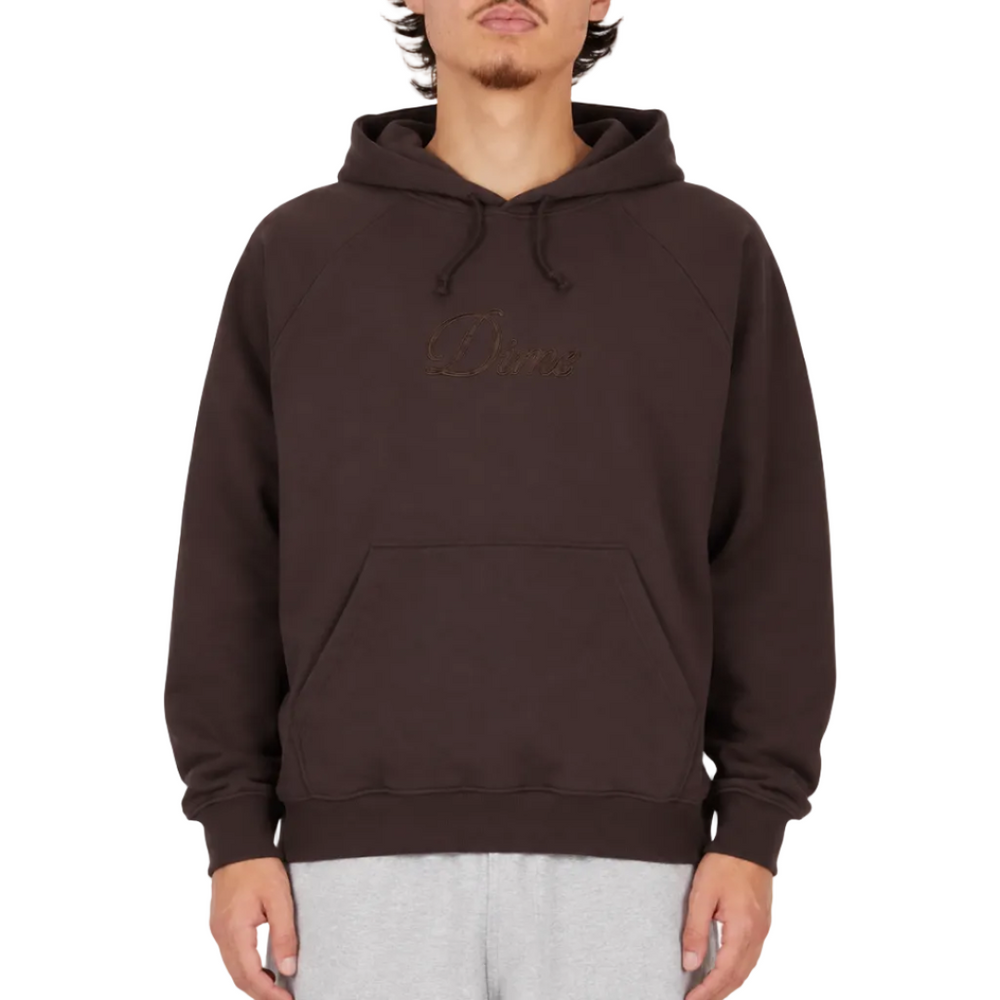 CURSIVE HOODIE DARK BROWN