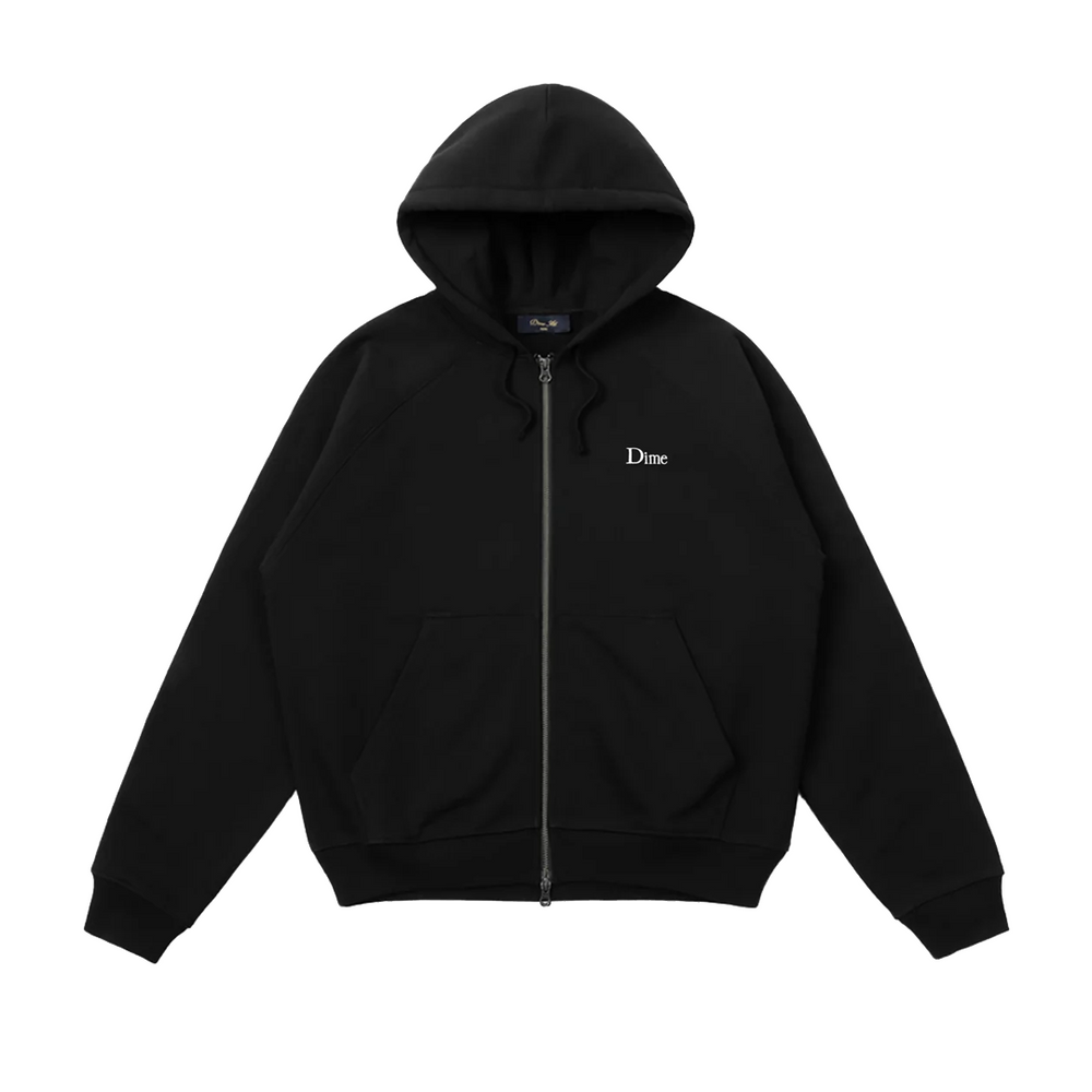CLASSIC SMALL LOGO ZIP HOODIE BLACK