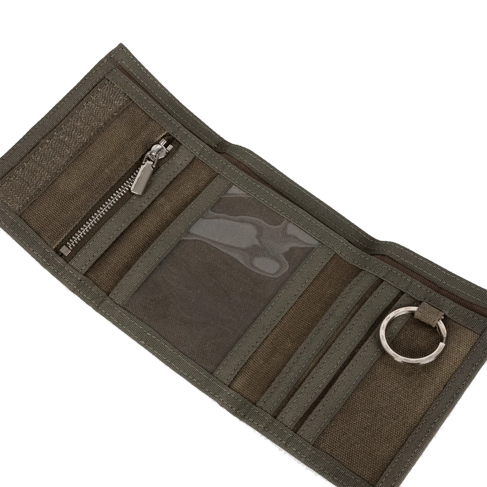 WAXED VELCRO WALLET OLIVE