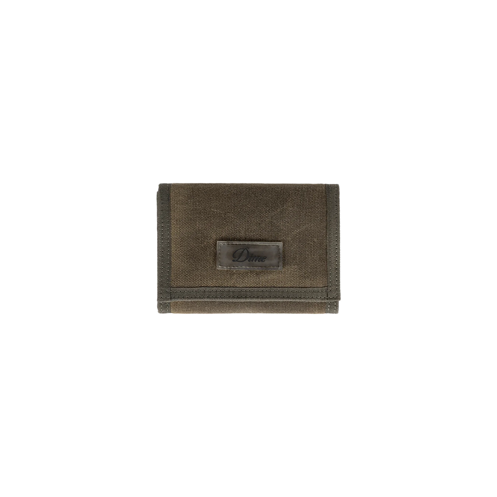 WAXED VELCRO WALLET OLIVE