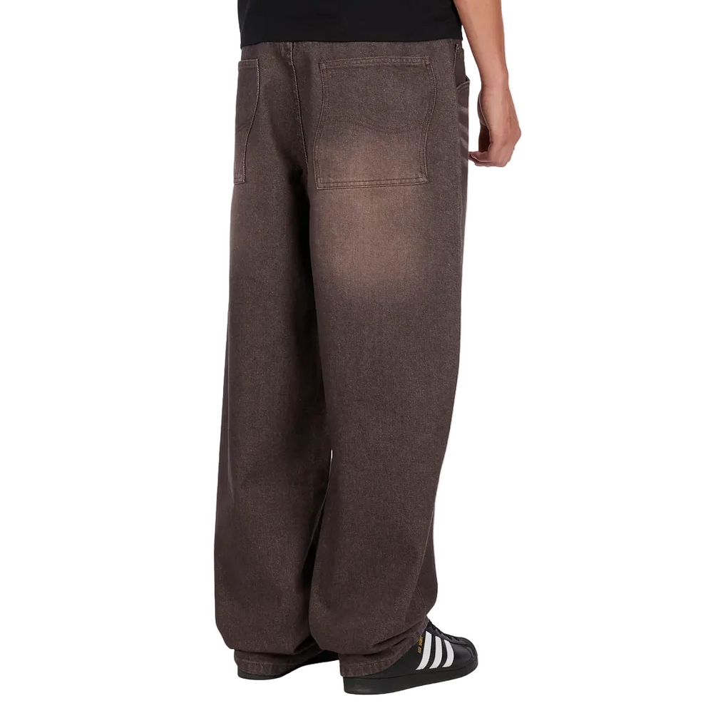 BAGGY DENIM PANTS SANDBLASTED DARK BROWN
