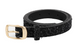 DRESS LEATHER BELT SHAGGY BLACK