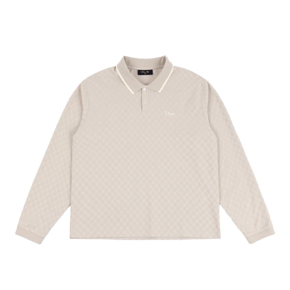 JACQUARD LS POLO BEIGE