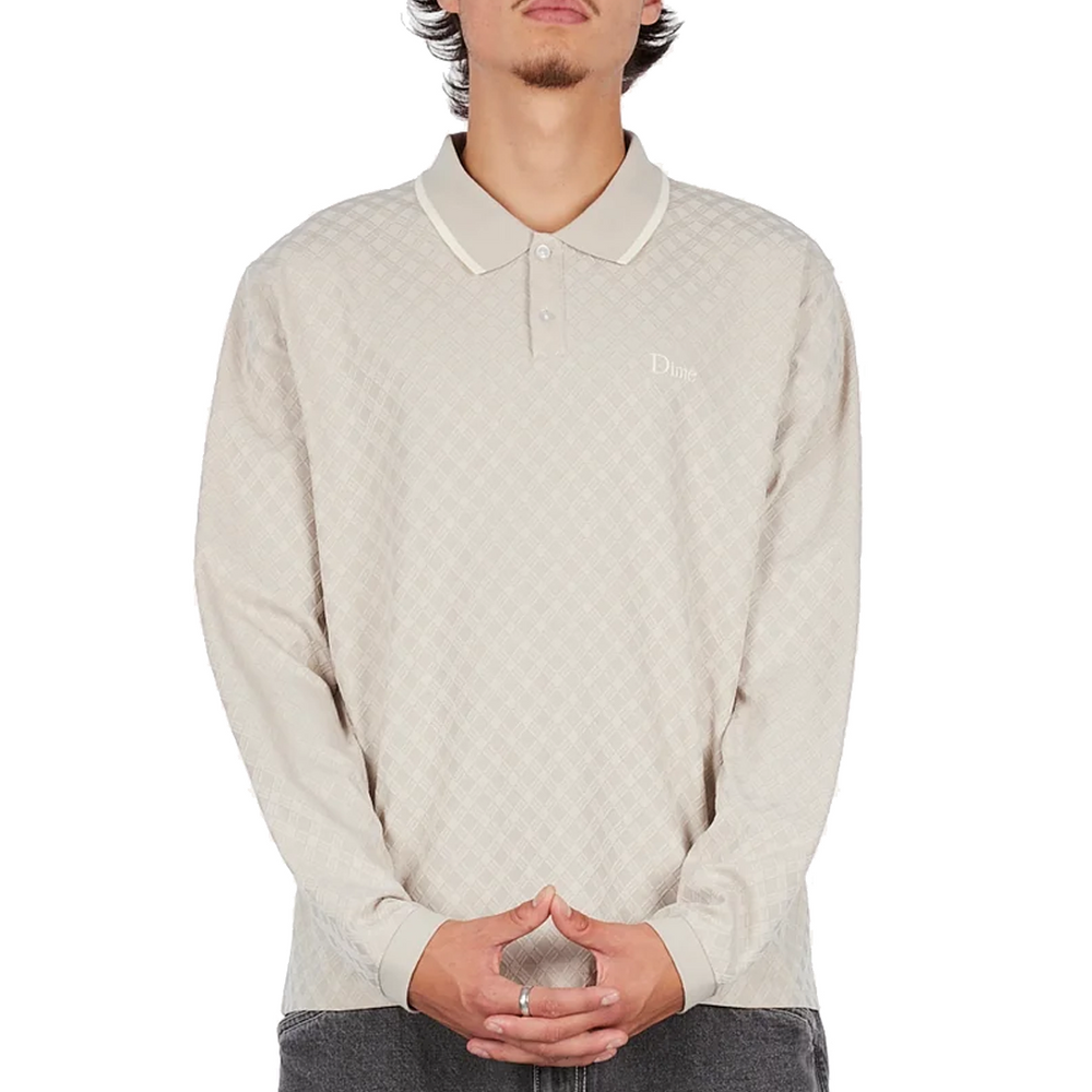 JACQUARD LS POLO BEIGE
