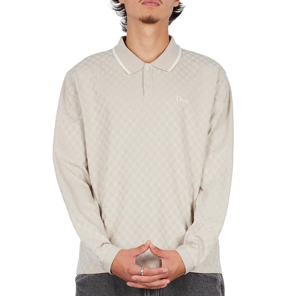 JACQUARD LS POLO BEIGE