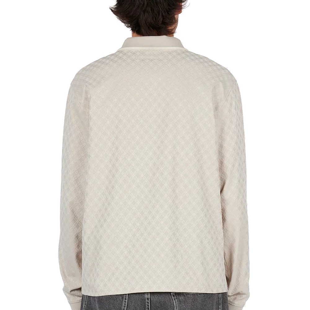 JACQUARD LS POLO BEIGE