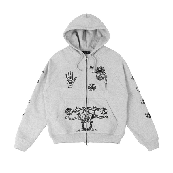 SIGIL ZIP HOODIE HEATHER GREY